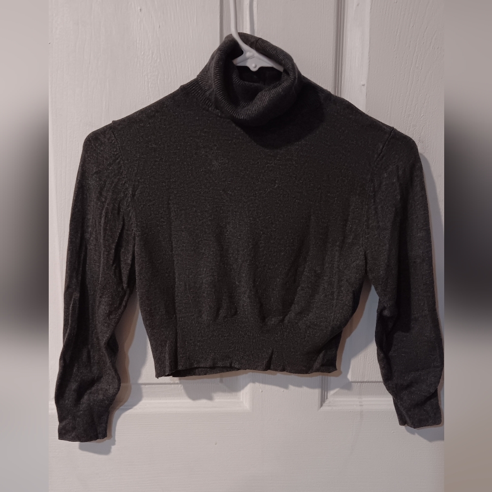 Girls Dark Gray Crop Top